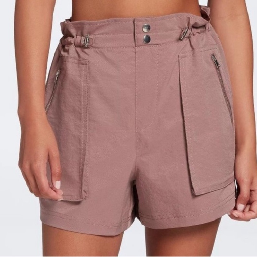 CALIA Journey Woven Paper Bag Shorts Hazy Plum Sz Small High Rise NWT